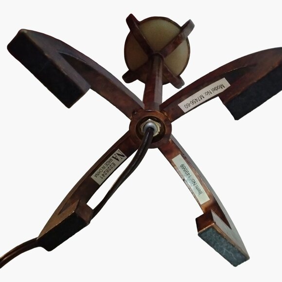 Art Deco Globe Lamp Metal Copper Color Footed - Picture 11 of 11